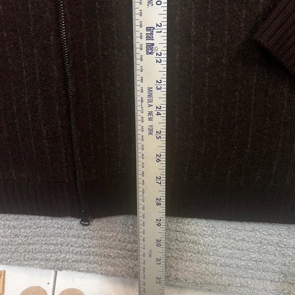 Banana Republic Sweater Full Zip Merino XL Brown Quiet Luxury Old Money
